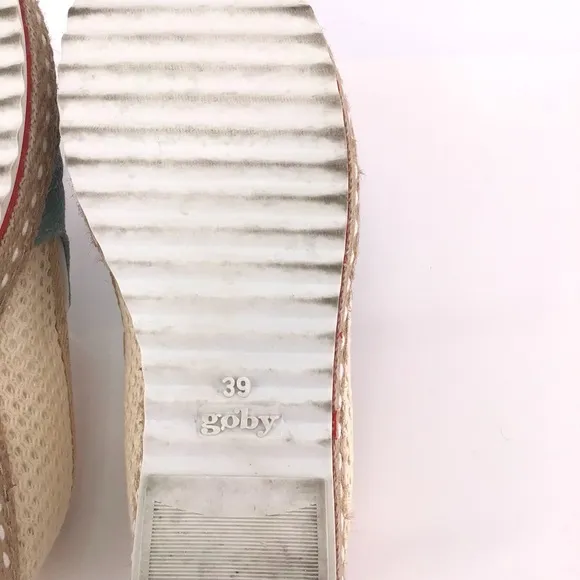 Goby Strawberry Print Espadrille Slip On Shoes Size 39 US 9