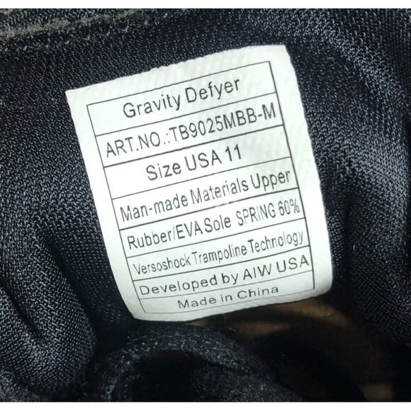 Gravity Defy G Defy Ion Walking Shoes Mens Size 11 Triple Black Athletic Ortho