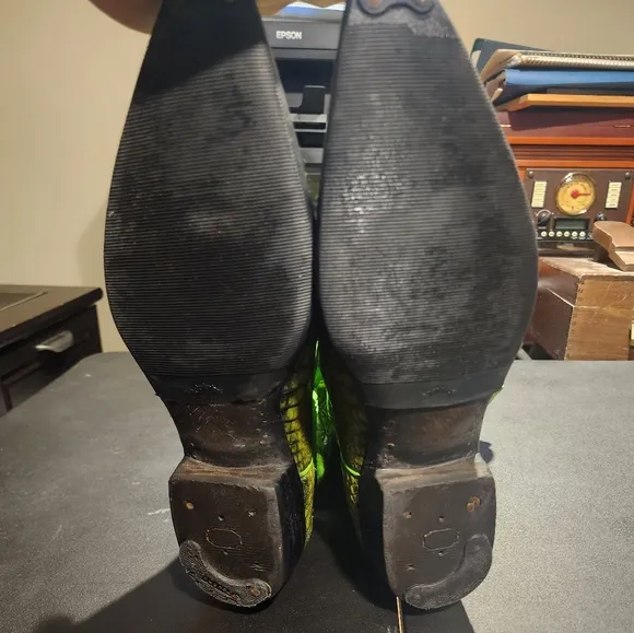 Green Los Altos Cowboy Boots with Genuine Alligator