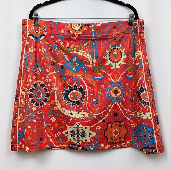 Gretchen Scott Skippy Skort in Magic Carpet Print Athletic Red Orange size XXL