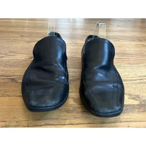 GUCCI Black Leather Slip On Slide Loafers Shoes  Mens Size 9