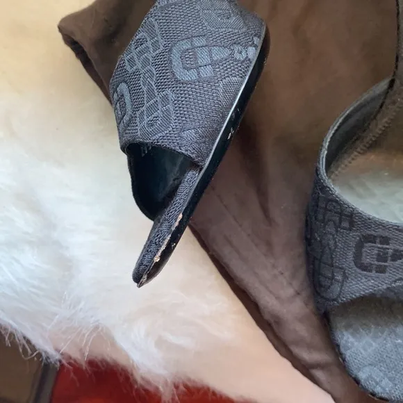 Gucci - T. Morsetto Jacquard Mules- Kitten Heels Black Designer Coquette 37 1/2