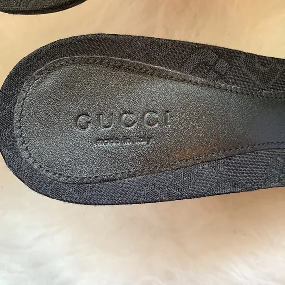Gucci - T. Morsetto Jacquard Mules- Kitten Heels Black Designer Coquette 37 1/2