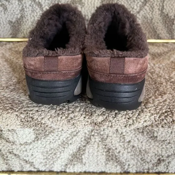 GUC Women's Merrell Encore Ice J66620 Brown Suede Fur Lined Clogs Shoes Size 7