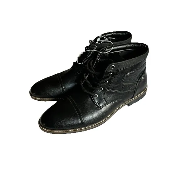 GUESS NEW Black  Leather  Ankle Boots Mens Size 10.5 M Dress Shoes