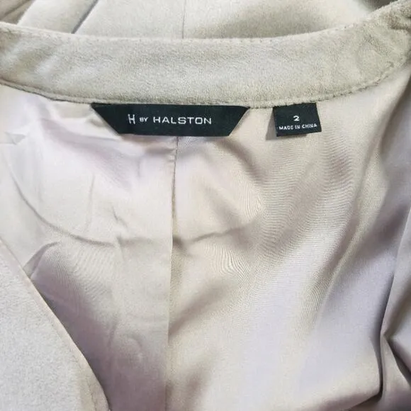 H by Halston gray faux suede knit sleeve jacket 2