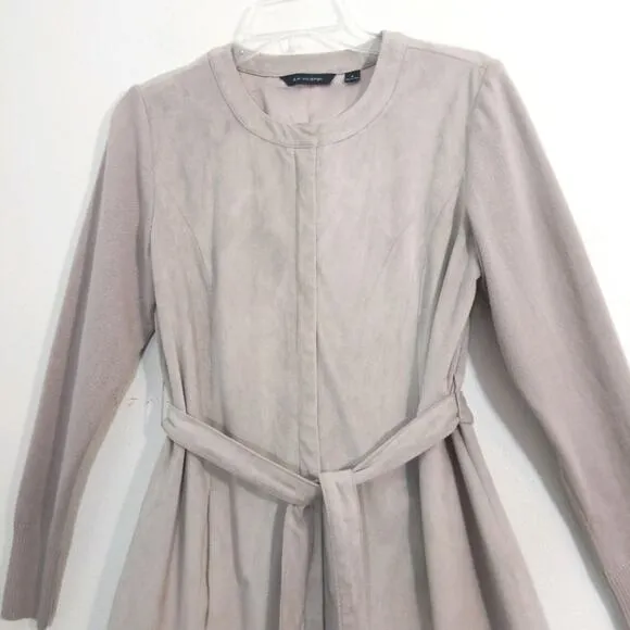 H by Halston gray faux suede knit sleeve jacket 2