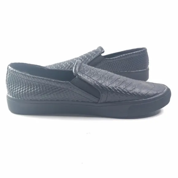 H by Halston Snake Embossed Leather Slip-On Sneakers - Style: Susan (Size 7)
