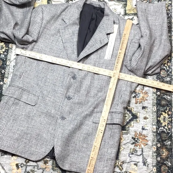 HAGGER ‘City Casuals’ Blue White Gray Tweed 44R Single Breasted 3 Button
