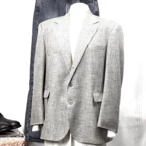 HAGGER ‘City Casuals’ Blue White Gray Tweed 44R Single Breasted 3 Button