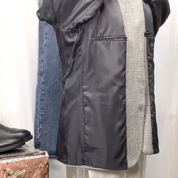 HAGGER ‘City Casuals’ Blue White Gray Tweed 44R Single Breasted 3 Button