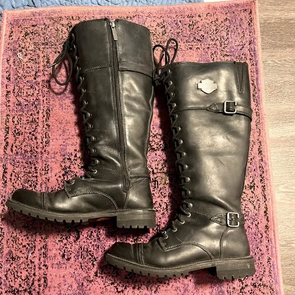 Harley-Davidson Black Moto Boots Rugged Durable Stylish