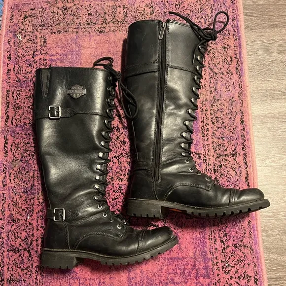 Harley-Davidson Black Moto Boots Rugged Durable Stylish