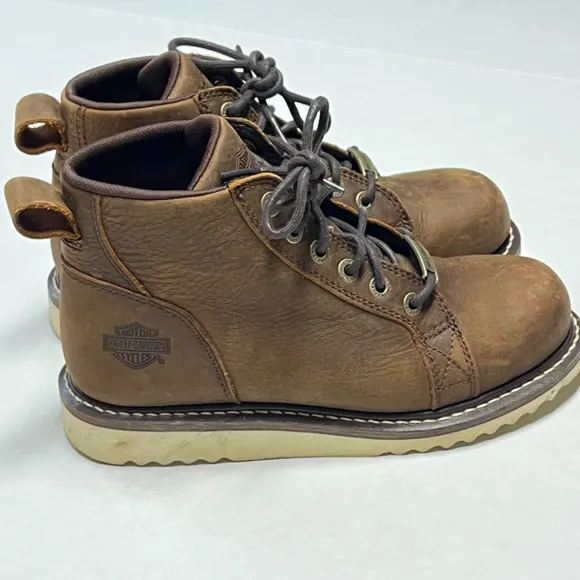 Harley-Davidson Glenora Leather Motorcycle Boots Brown Size 8