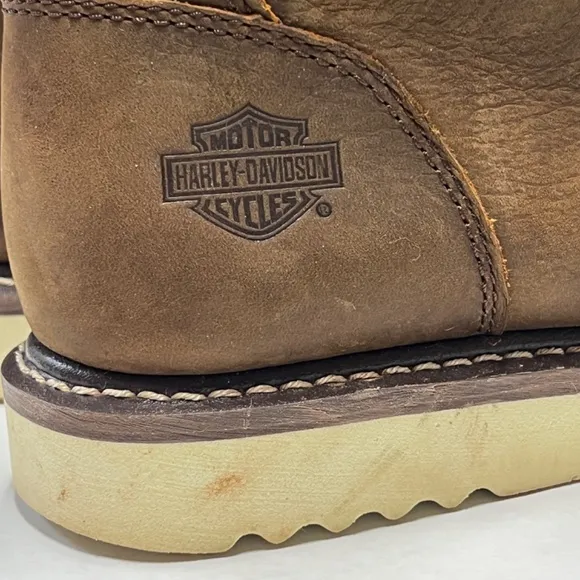Harley-Davidson Glenora Leather Motorcycle Boots Brown Size 8