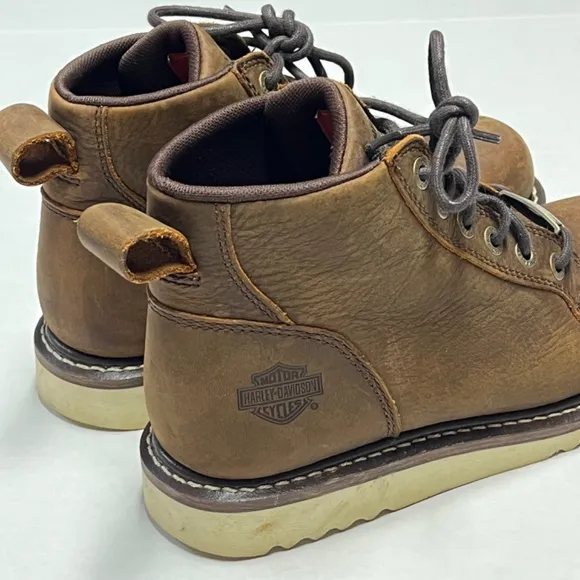 Harley-Davidson Glenora Leather Motorcycle Boots Brown Size 8
