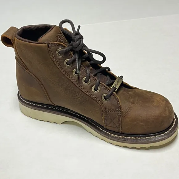 Harley-Davidson Glenora Leather Motorcycle Boots Brown Size 8