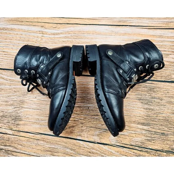 Harley Davidson Kasey Top Strap Lace Womens 7.5 Motorcycle Biker Riding Boots