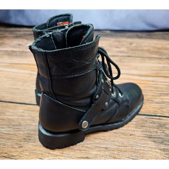 Harley Davidson Kasey Top Strap Lace Womens 7.5 Motorcycle Biker Riding Boots