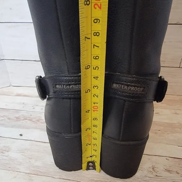 Harley-Davidson Women's Gilman 14-Inch Black WP Motorcycle Boots, US W size 6.5