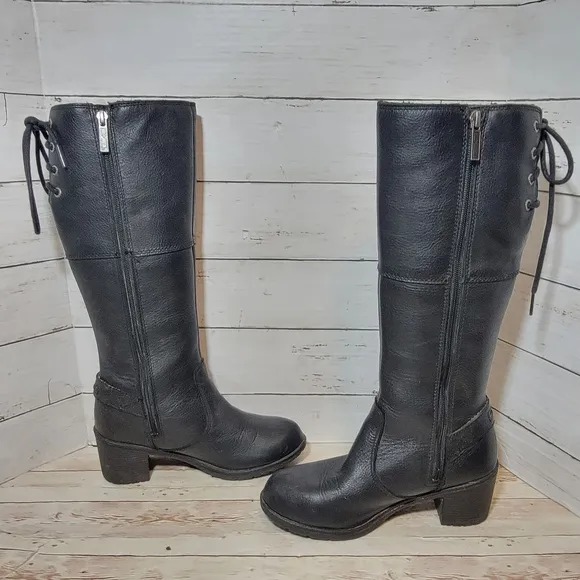 Harley-Davidson Women's Gilman 14-Inch Black WP Motorcycle Boots, US W size 6.5