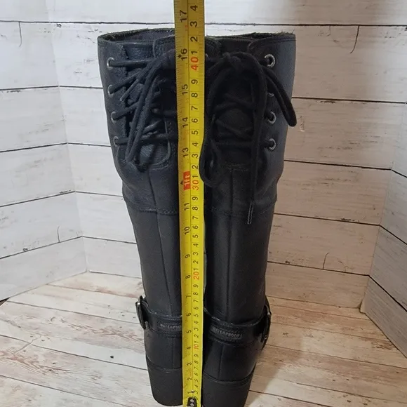 Harley-Davidson Women's Gilman 14-Inch Black WP Motorcycle Boots, US W size 6.5