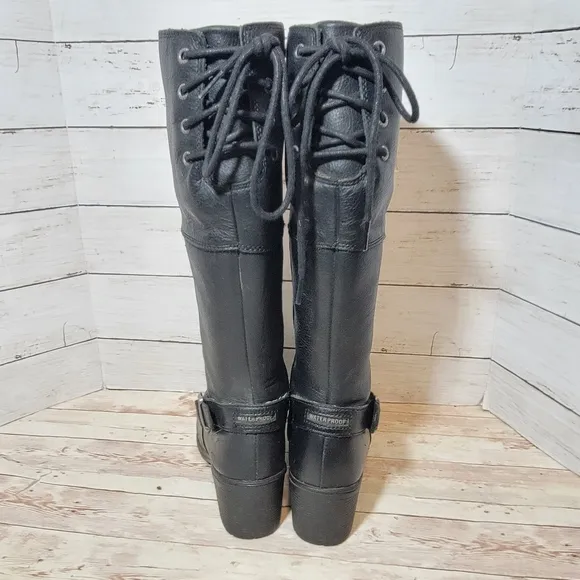 Harley-Davidson Women's Gilman 14-Inch Black WP Motorcycle Boots, US W size 6.5