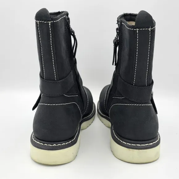 Harley-Davidson Women's Jaynes 7&quot; Engineer Mid Calf Boots, Black, Women's 8.5M