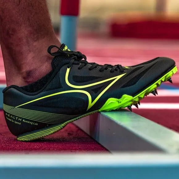 Health Carbon Raptor Sprint Track Spike Running Field Sneaker Black Green Size 7