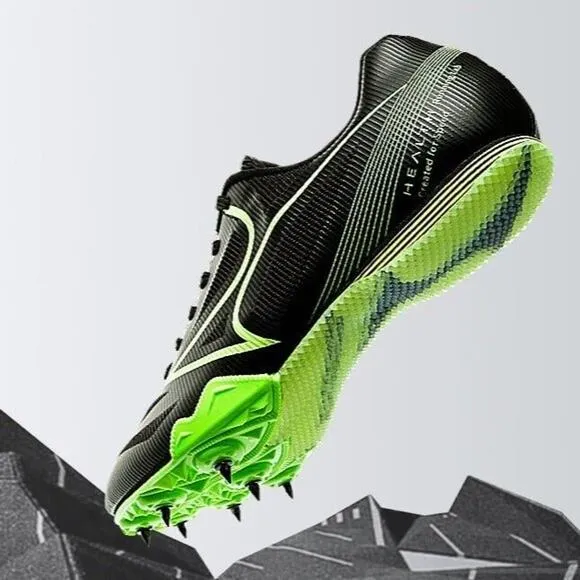 Health Carbon Raptor Sprint Track Spike Running Field Sneaker Black Green Size 7