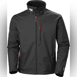 Helly Hansen Black Performance Crew Jacket Full-Zip Red Logo Détails