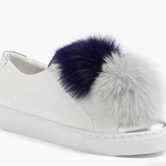 Here/Now Arian Genuine Fox Fur Trim Sneaker Women’s Size 37/6