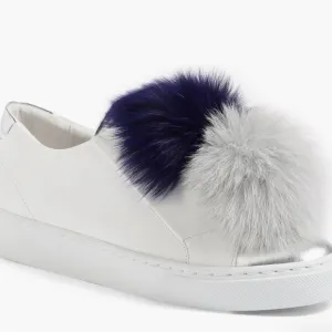Here/Now Arian Genuine Fox Fur Trim Sneaker Women’s Size 37/6