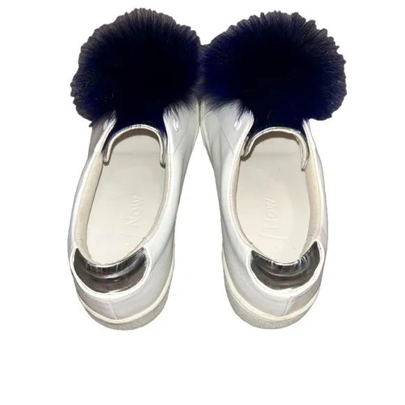 Here/Now Arian Genuine Fox Fur Trim Sneaker Women’s Size 37/6