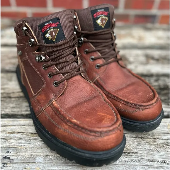 Herman Survivors Wilderness Mens Brown Leather Waterproof Ankle Boots Size 13