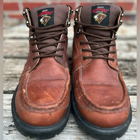 Herman Survivors Wilderness Mens Brown Leather Waterproof Ankle Boots Size 13