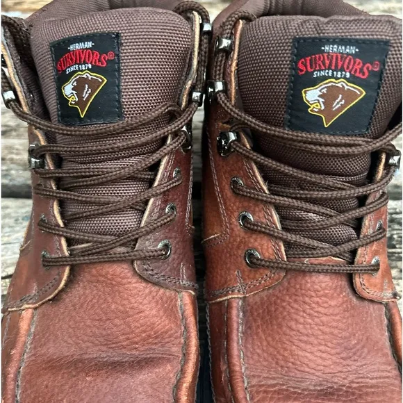 Herman Survivors Wilderness Mens Brown Leather Waterproof Ankle Boots Size 13