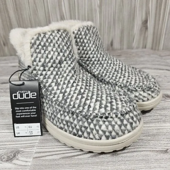 Hey Dude  Denny Stone Grey Shoes - Women's Size 11