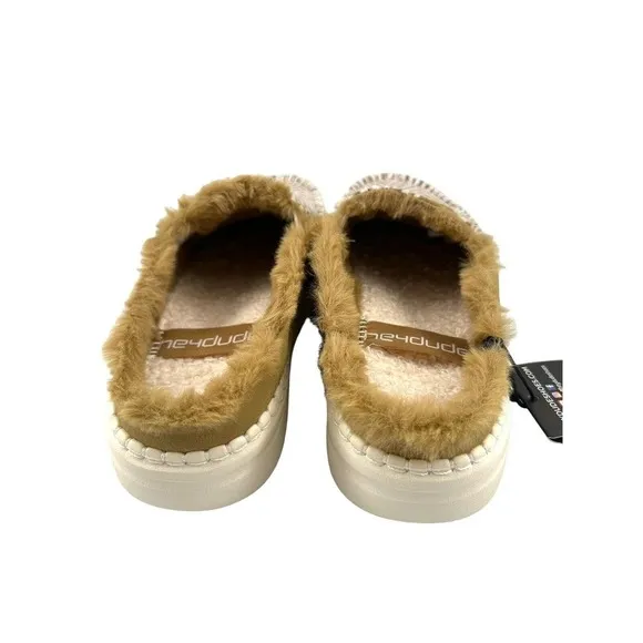 Hey Dude Lexi Rise Apres Chill Mules Sherpa Lined Faux Fur Neutral Women’s Sz 11
