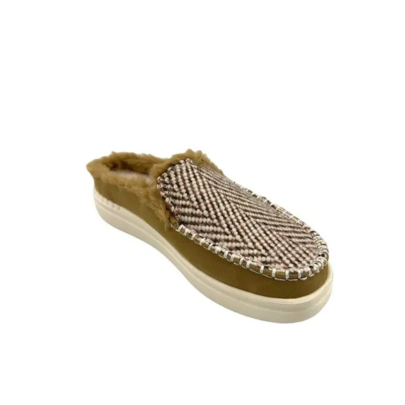 Hey Dude Lexi Rise Apres Chill Mules Sherpa Lined Faux Fur Neutral Women’s Sz 11