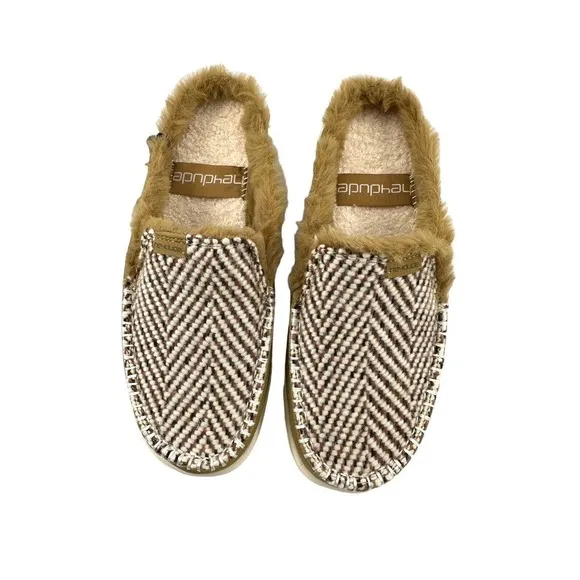 Hey Dude Lexi Rise Apres Chill Mules Sherpa Lined Faux Fur Neutral Women’s Sz 11