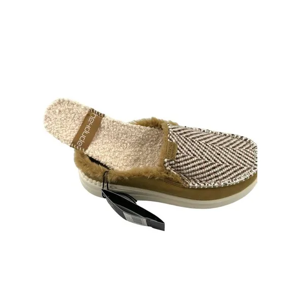 Hey Dude Lexi Rise Apres Chill Mules Sherpa Lined Faux Fur Neutral Women’s Sz 11