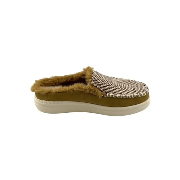 Hey Dude Lexi Rise Apres Chill Mules Sherpa Lined Faux Fur Neutral Women’s Sz 11