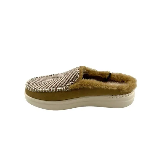 Hey Dude Lexi Rise Apres Chill Mules Sherpa Lined Faux Fur Neutral Women’s Sz 11