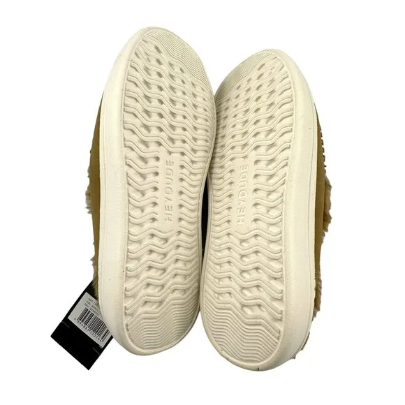 Hey Dude Lexi Rise Apres Chill Mules Sherpa Lined Faux Fur Neutral Women’s Sz 11
