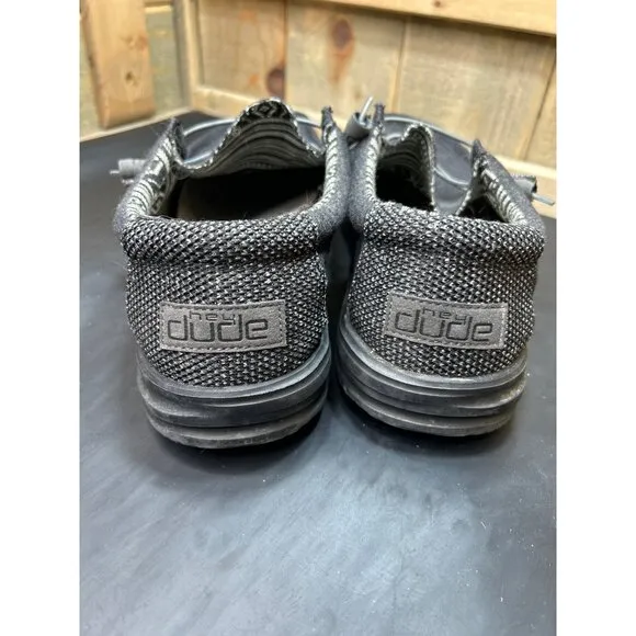 Hey Dude Mens Wally Free Black Baja Shoes Size 12 Lightweight Breathable Casual