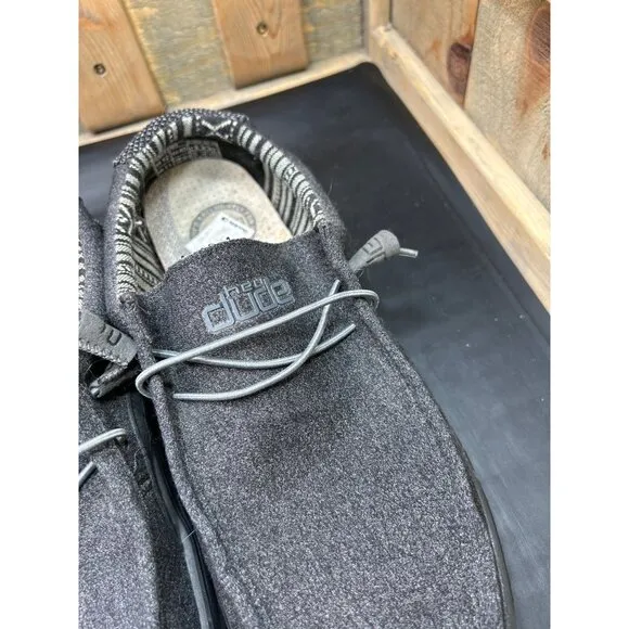 Hey Dude Mens Wally Free Black Baja Shoes Size 12 Lightweight Breathable Casual