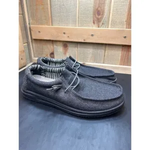 Hey Dude Mens Wally Free Black Baja Shoes Size 12 Lightweight Breathable Casual