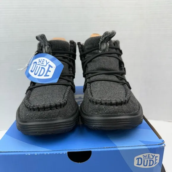 Hey Dude Reyes Boots Womens Black Ankle Bootie Slip On Wool Comfort Shoes Size 7