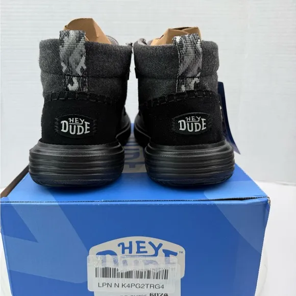 Hey Dude Reyes Boots Womens Black Ankle Bootie Slip On Wool Comfort Shoes Size 7